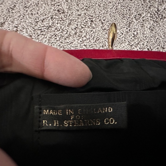 Vtg Leather? Red hand bag evening bag. - Picture 3 of 9